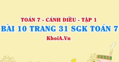 Bài 10 trang 31 SGK Toán 7 tập 1 Cánh Diều